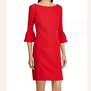 AMERICAN LIVING RED SHEATH BELL SLEEVE DRES